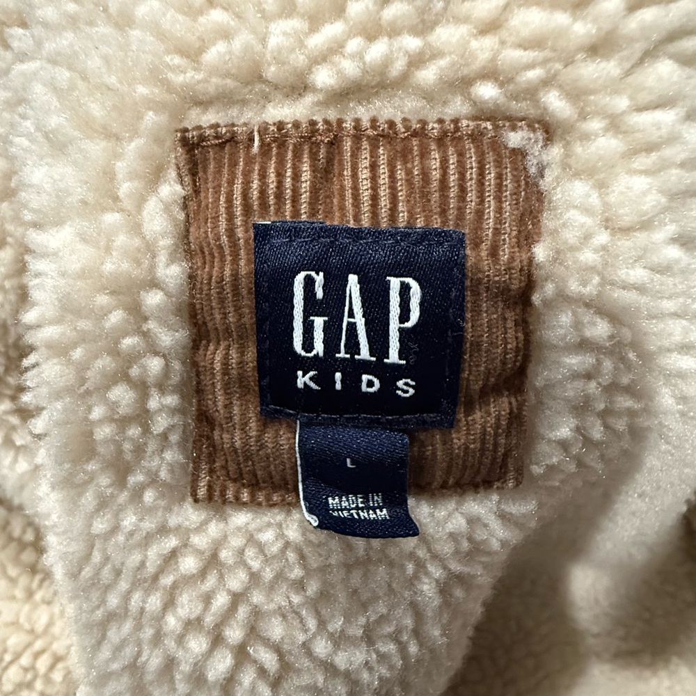 GAP Kids Cream Sherpa Jacket - worn 1x Size 10 - Picture 2 of 8